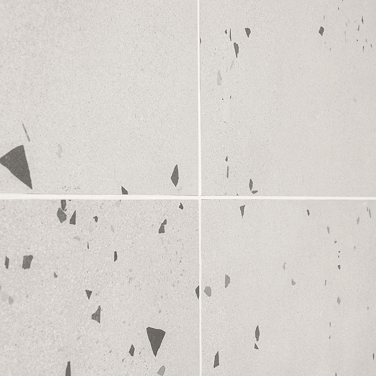 Kobe Cement Ice White 24x48 Terrazzo Look Matte Porcelain Tile