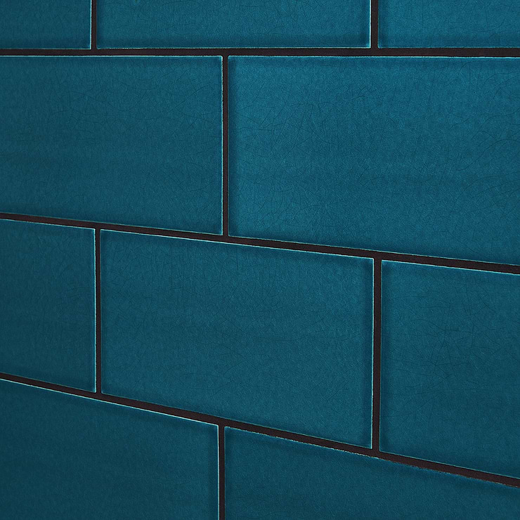 Seaside Marine Blue 4x8 Crackled Glossy Ceramic Tile