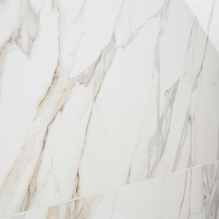 Minera Aurora Gold 48x48 Marble Look Polished Porcelain Tile