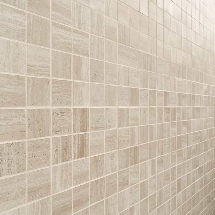 Nashville Beige 2x2 Travertine Look Matte Porcelain Mosaic Tile