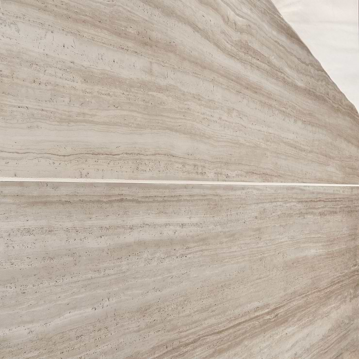 Nashville Taupe Beige 24x48 Travertine Look Polished Porcelain Tile