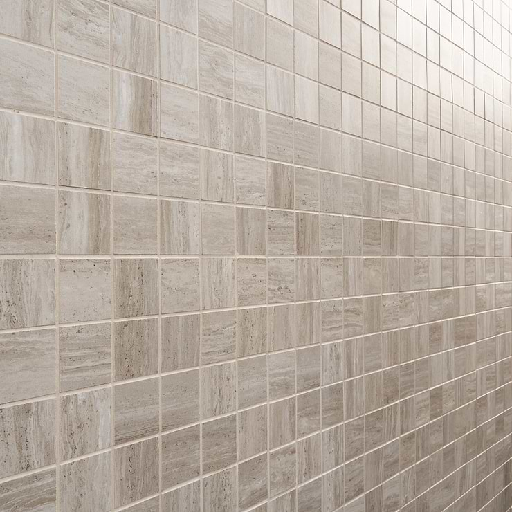 Nashville Taupe Beige Travertine Look 2x2 Matte Porcelain Mosaic Tile