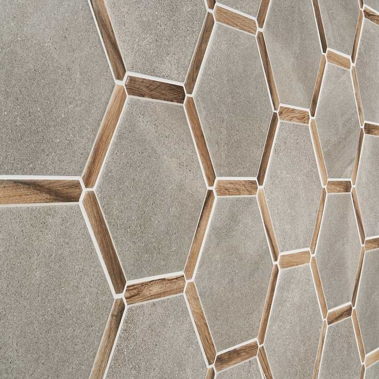 Sagon Cemento Gray 9" Hexagon Matte Porcelain Tile