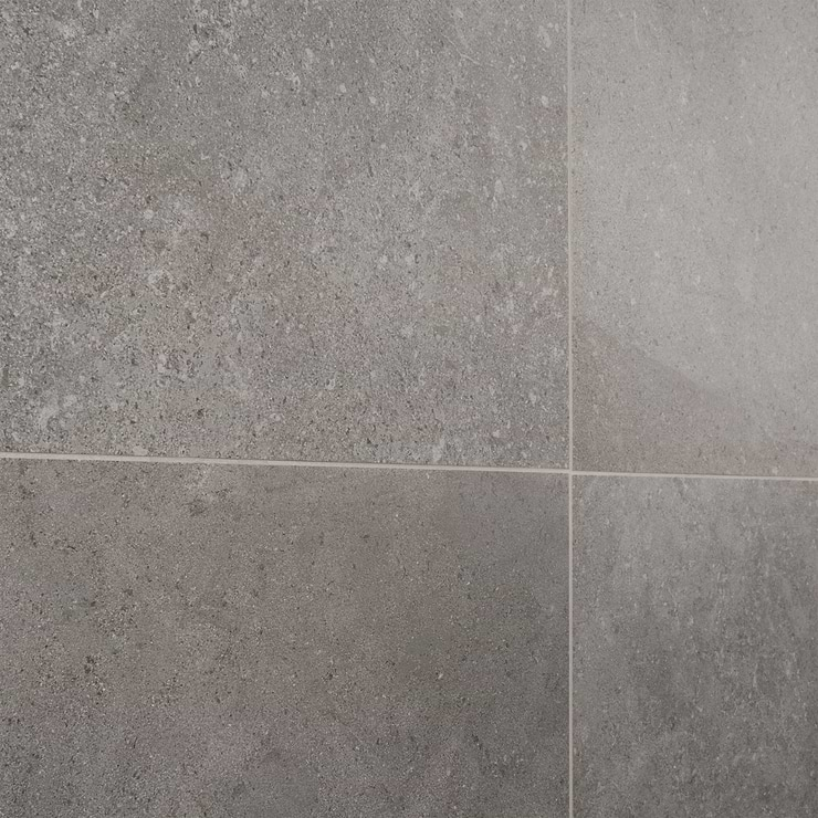 New Rock Fossil Dark Gray 24x24 Limestone Look Matte Porcelain Tile