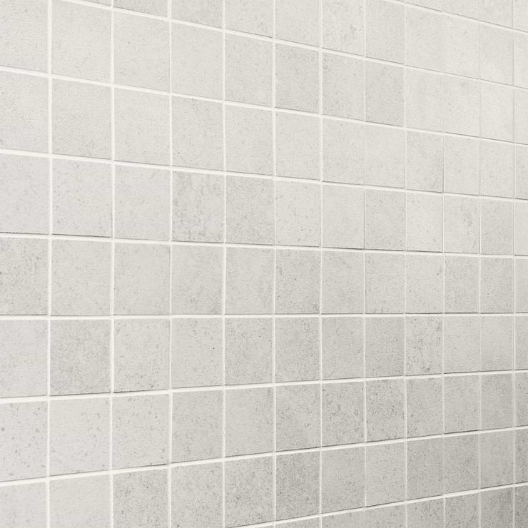 New Rock Perla White 2x2 Limestone Look Matte Porcelain Mosaic Tile