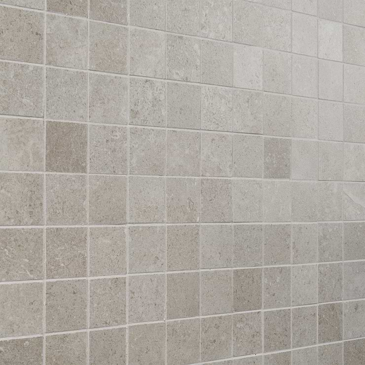 New Rock Tortora Beige 2x2 Limestone Look Matte Porcelain Mosaic Tile