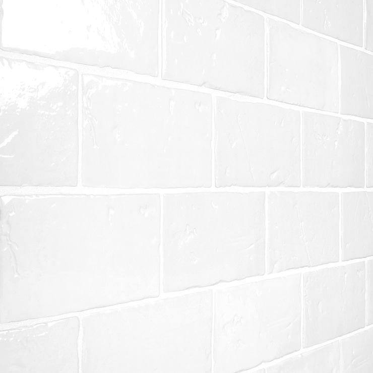 Parma Brick White 4x8 Terracotta Look Polished Ceramic Tile