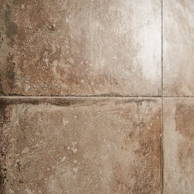 Seville Delfi Dark Beige 24x24 Travertine Look Matte Porcelain Tile