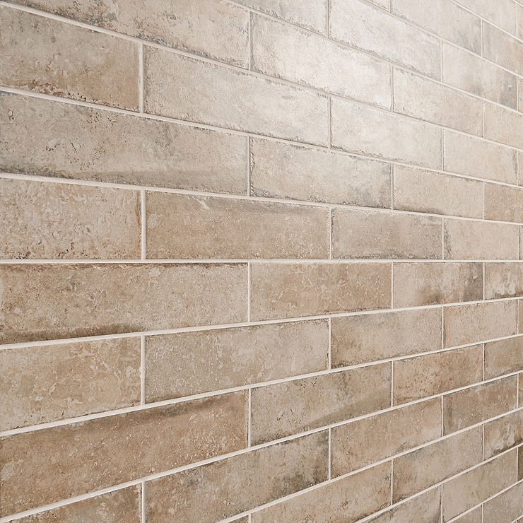Seville Delfi Dark Beige 3x12 Travertine Look Matte Porcelain Tile