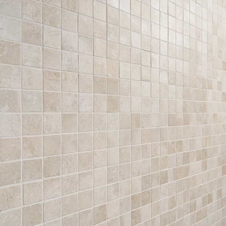 Seville Pergamo Beige 2x2 Travertine Look Matte Porcelain Mosaic Tile