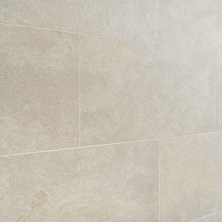 Acadia Warm Linen White 12x24  Limestone Look Matte Porcelain Tile