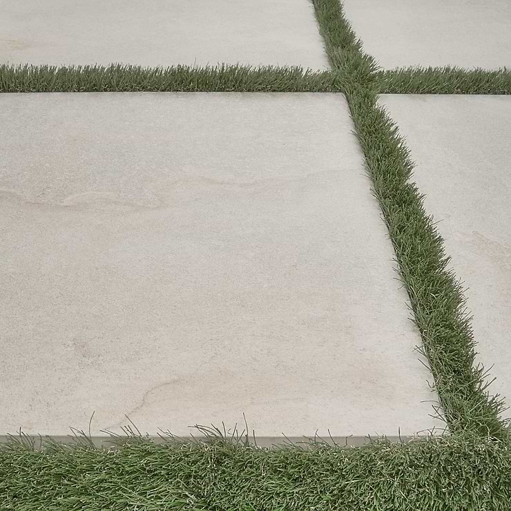 Acadia Warm Linen White 24x24 Limestone Look Matte Porcelain 2CM Outdoor Paver