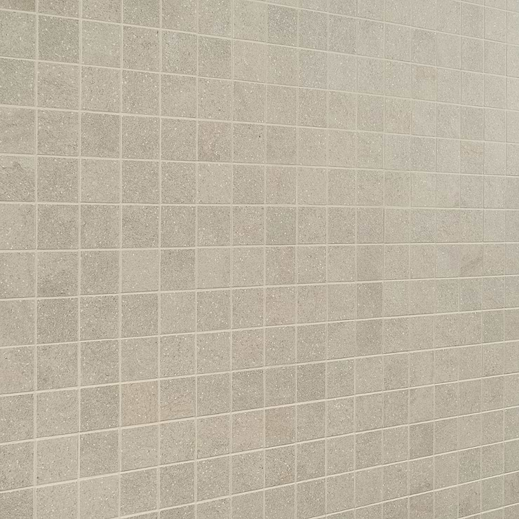 Acadia Warm Linen White 2x2 Limestone Look Matte Porcelain Mosaic Tile