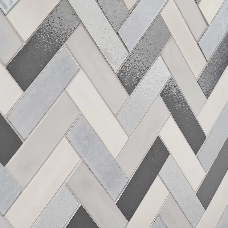 Color One Cloud Blend 2x8 Cement and Lava Stone Tiles