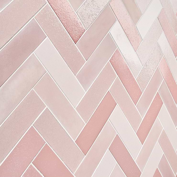 Color One Terra Blend Pink 2x8 Cement and Lava Stone Tile