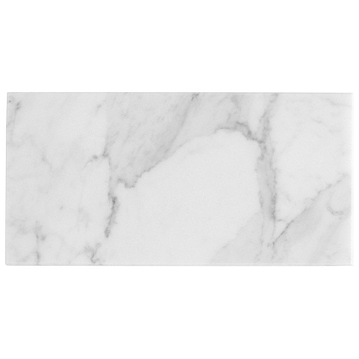 Carrara White 3x6 Polished Marble Subway Tile