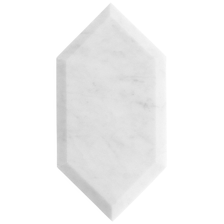 Carrara Beveled 8x4 Hexagon Polished Marble Tile