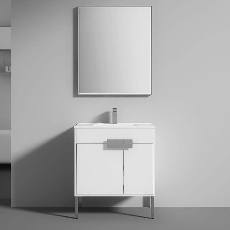 Portofino 30'' White Vanity And Counter