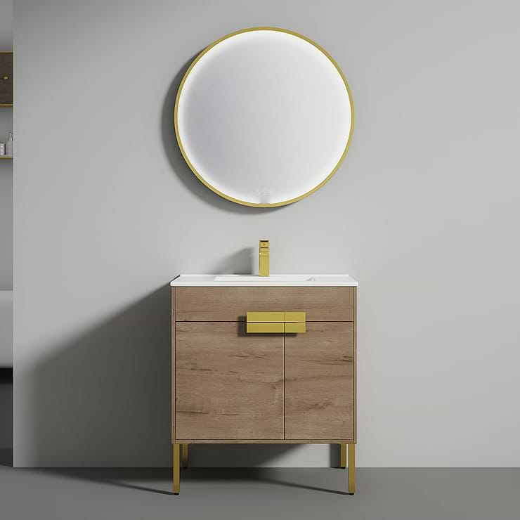 Portofino 30'' Classic Oak Vanity And Counter