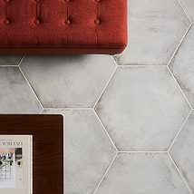 Angela Harris Flatiron White 20" Large Hexagon Matte Porcelain Tile