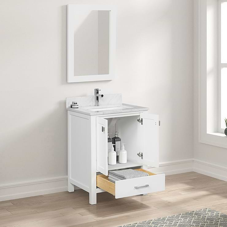 Athena 24'' White Vanity And Marble Counter