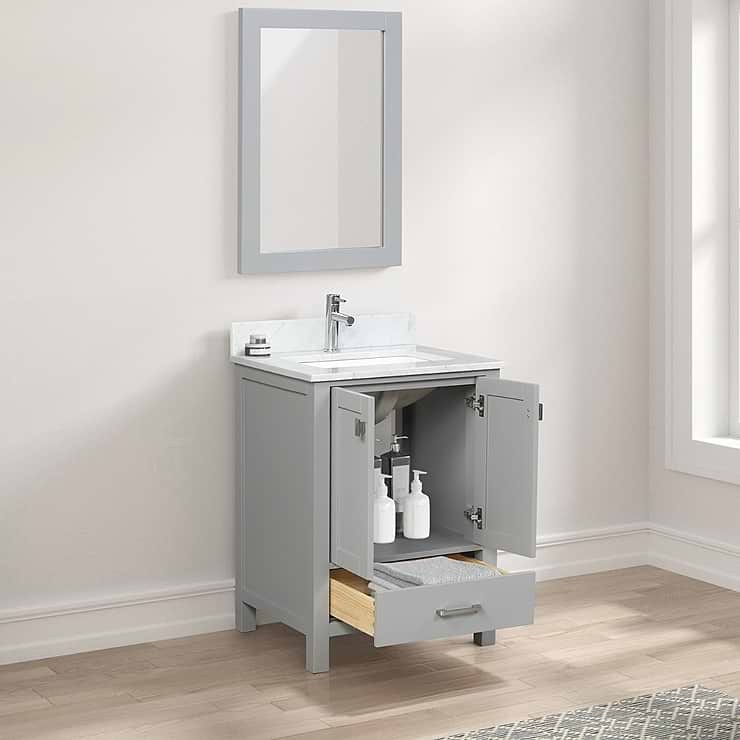 Athena 24'' Gray Vanity And Marble Counter