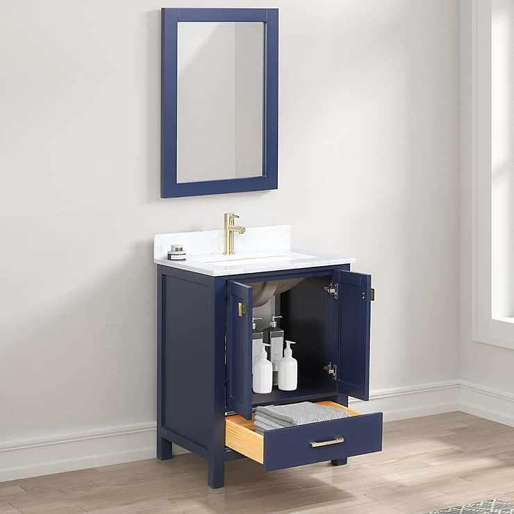 Athena 24'' Blue Vanity And Marble Counter