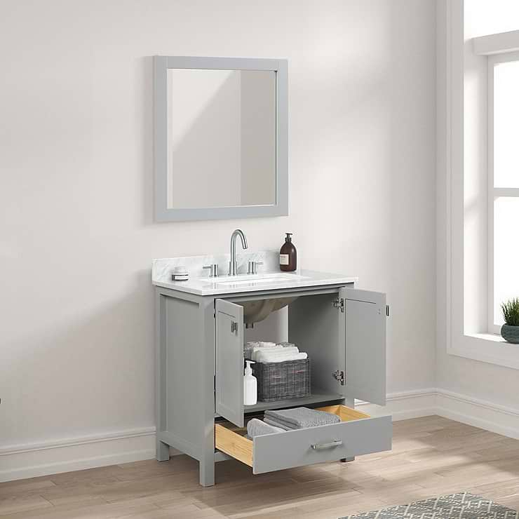 Athena 30'' Gray Vanity And Marble Counter