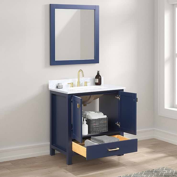 Athena 30'' Blue Vanity And Marble Counter