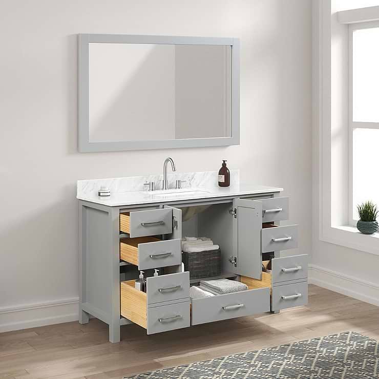 Athena 48'' Gray Vanity And Marble Counter