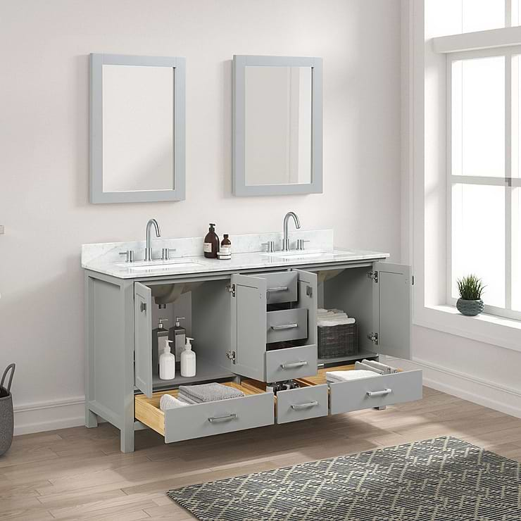 Athena 60'' Gray Vanity And Marble Counter