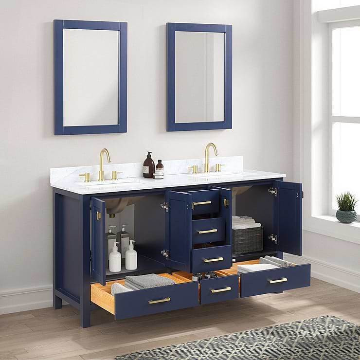 Athena 60'' Blue Vanity And Marble Counter