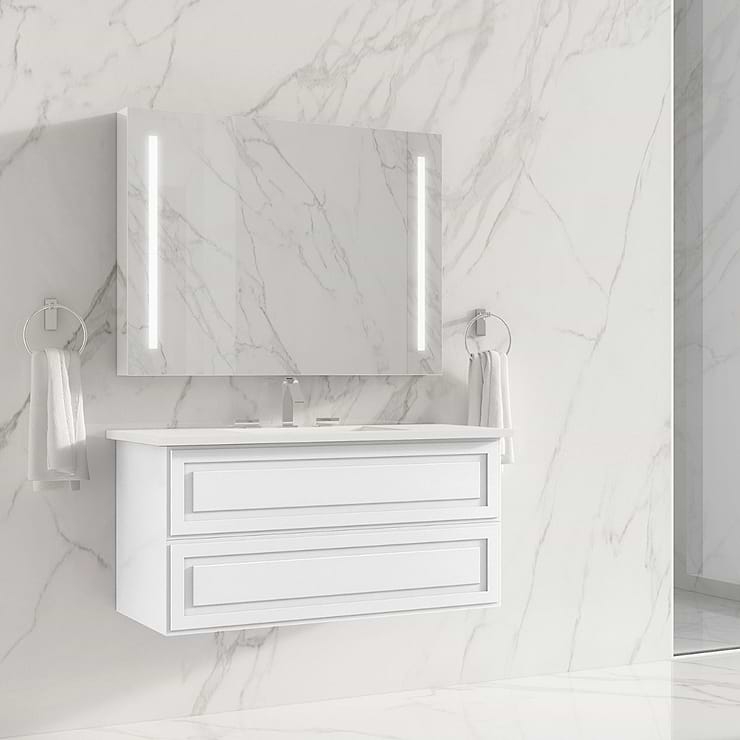 Alma Bianca White 30" Wall Mounted Vanity