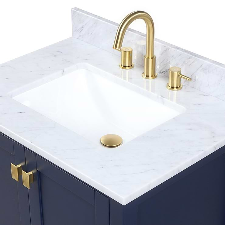 Athena 30'' Blue Vanity And Marble Counter