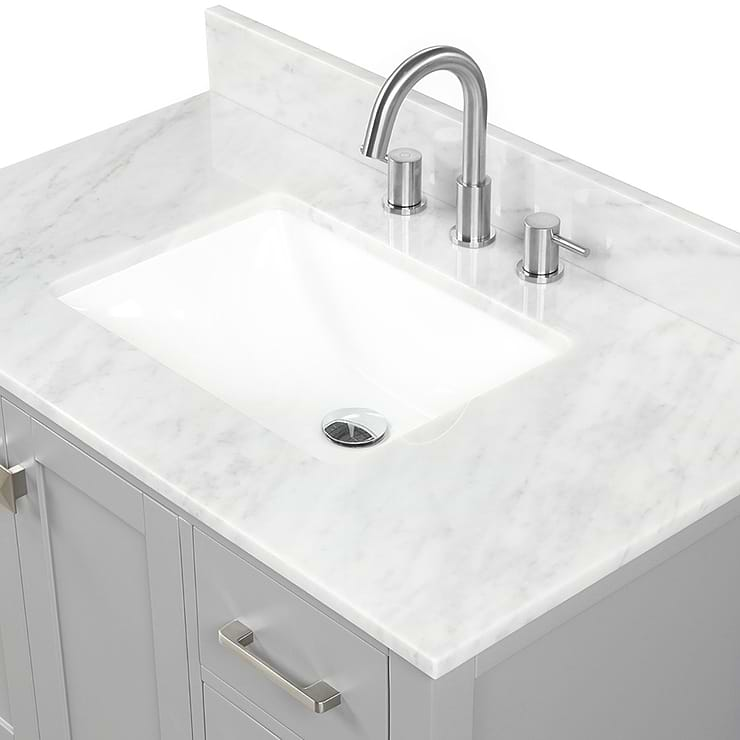 Athena 36'' Gray Vanity And Marble Counter