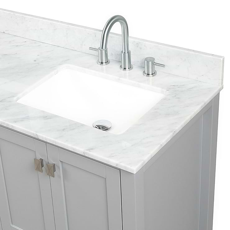 Athena 60'' Gray Vanity And Marble Counter