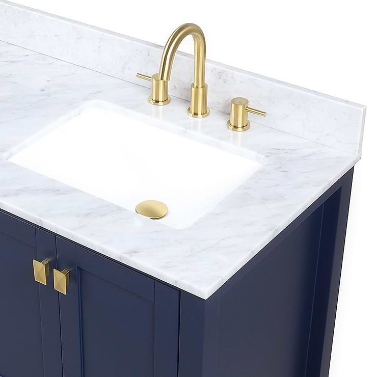 Athena 60'' Blue Vanity And Marble Counter