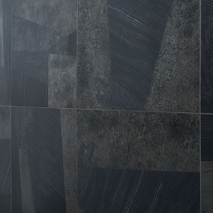 Stories Black 24x24 Matte Porcelain Tile