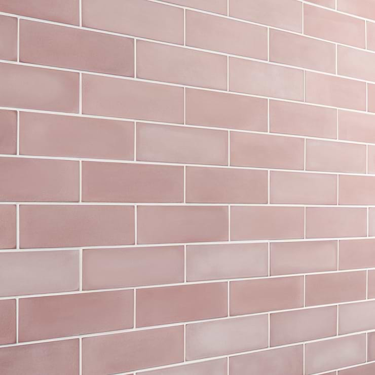 Color One Coral Pink 2x8 Matte Cement Tile