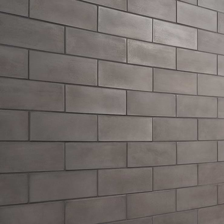 Color One Charcoal Gray 2x8 Matte Cement Tile