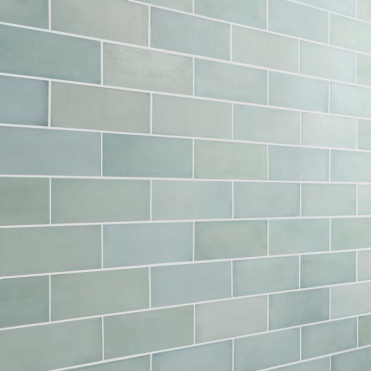 Color One Robin Egg Blue 2x8 Matte Cement Tile