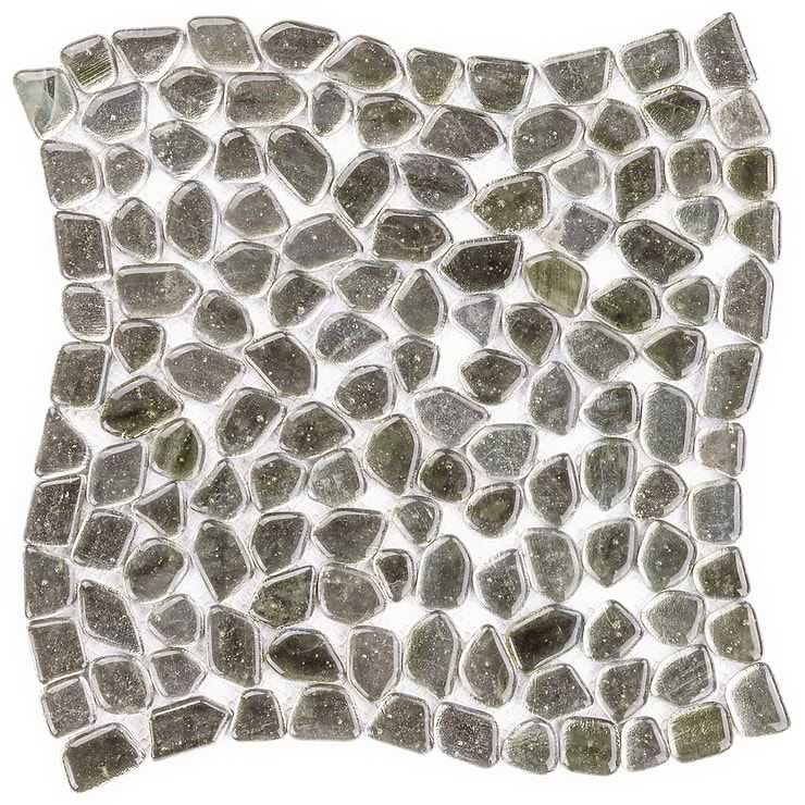 Komorebi Pebble Rainforest Dew Metallic Polished Glass Mosaic Tile