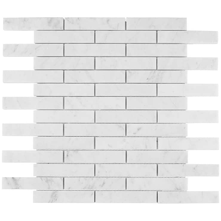 Carrara 3/4X4 Big Brick Pattern Polished Marble Mosaic Tile