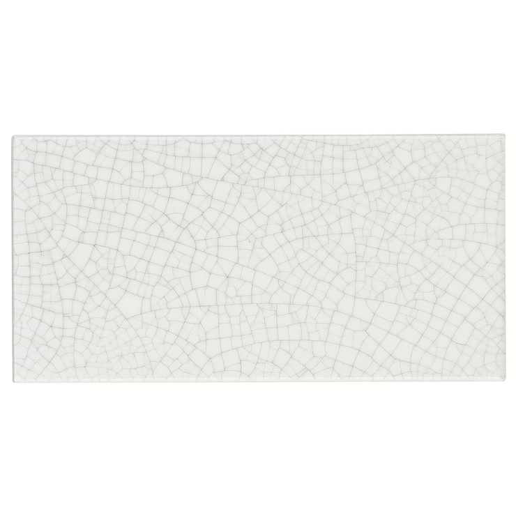 Sarina Vintage White 3x6 Glossy Crackled Ceramic Wall Tile