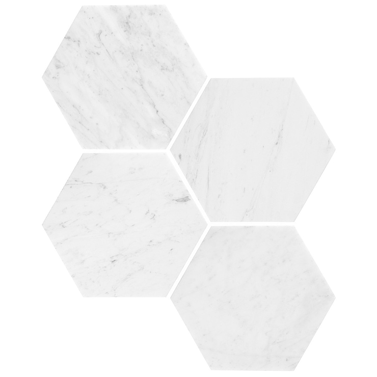 Carrara 10" Hexagon Honed Marble Tile