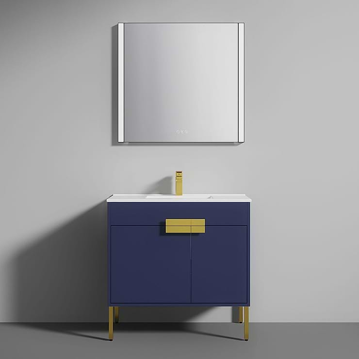 Portofino 36'' Navy Blue Vanity And Counter