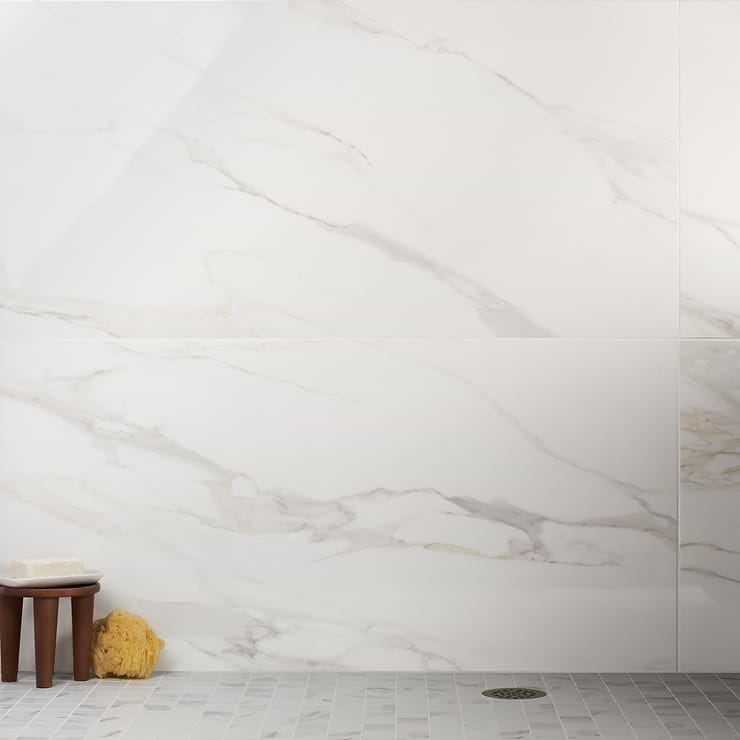 Minera Aurora Gold 24x48 Marble Look Polished Porcelain Tile