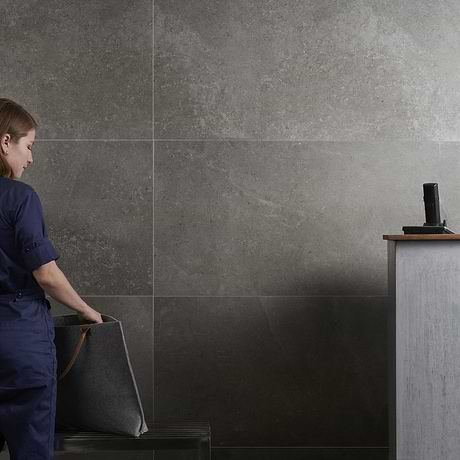 New Rock Fossil Dark Gray 24x48 Limestone Look Matte Porcelain Tile