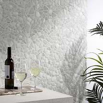 Riverglass White Frosted Glass Mosaic Tile 