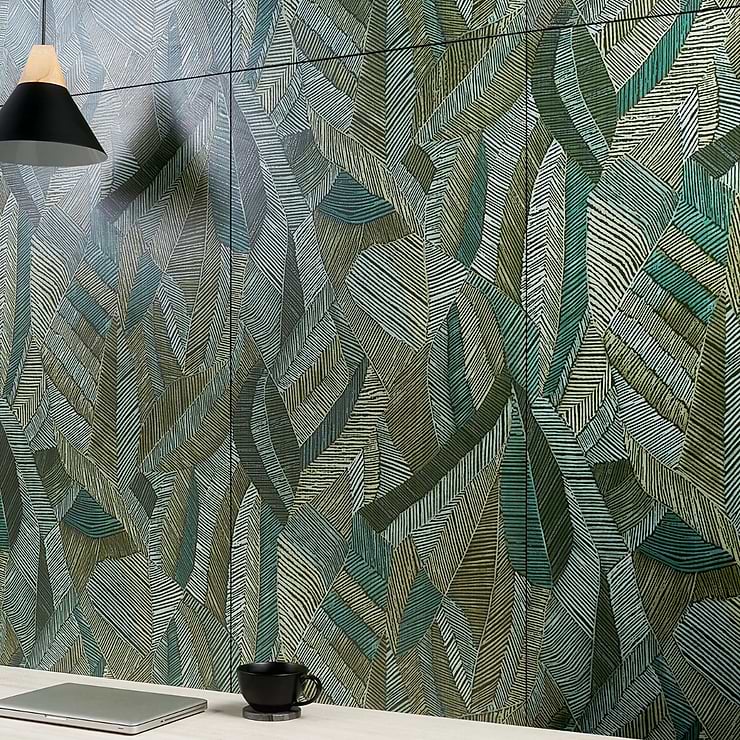 Monet Wild Atelier Green 24x48 Artisan Decor Matte Porcelain Wall Tile